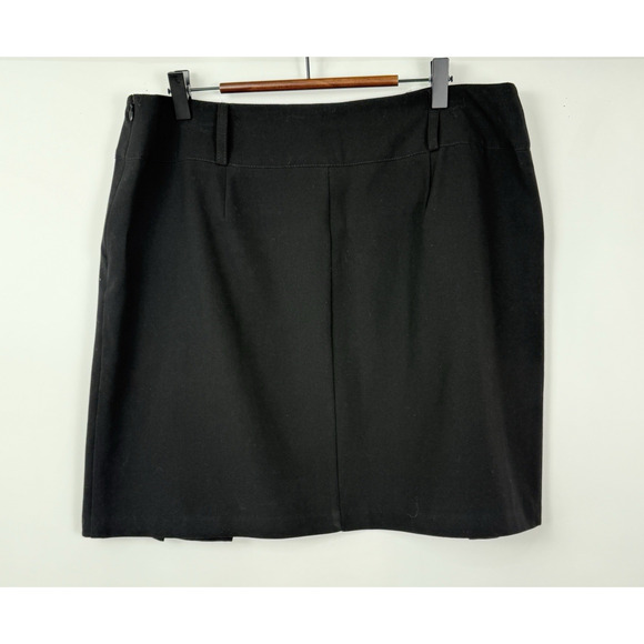 Vintage David‎ Loren Pleated A-Line Skirt Size 14 Black Preppy Academia - Picture 2 of 6
